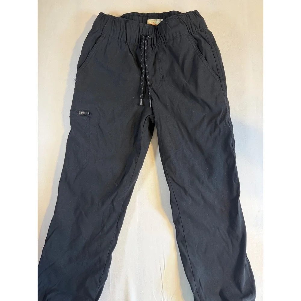 Weatherproof Vintage Boys Black Cargo Jogger Pants Size S 7/8 Zipper Pocket
